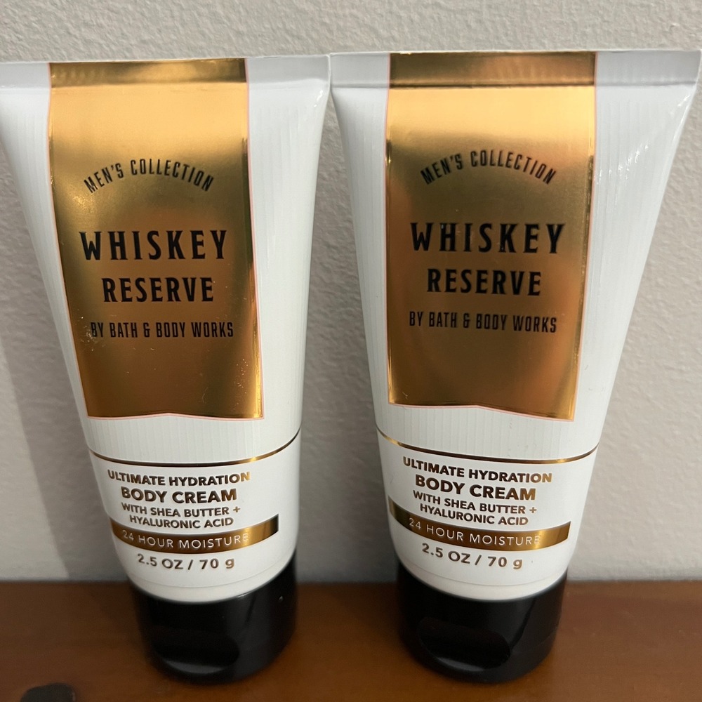 Bath & Body Works Whiskey Reserve Mens Ultimate Hydration Body Cream 2.5oz Set 2